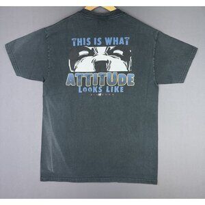 Vintage Y2K Big Dogs What Attitude Looks Like Fun Joke Humor Saying Promo Rare T